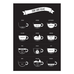Plakat samoprzylepny "Zrób sobie kawę" - czarno biała ilustracja