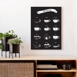 Obraz na płótnie "Zrób sobie kawę" - czarno biała ilustracja