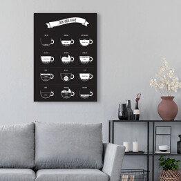 Obraz klasyczny "Zrób sobie kawę" - czarno biała ilustracja