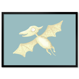 Plakat w ramie Prehistoria - latający dinozaur Pterodaktyl 