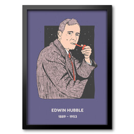 Obraz w ramie Edwin Hubble - znani naukowcy - ilustracja