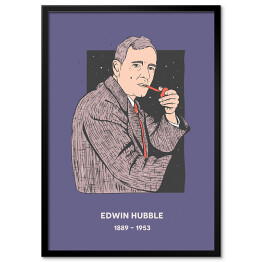 Plakat w ramie Edwin Hubble - znani naukowcy - ilustracja