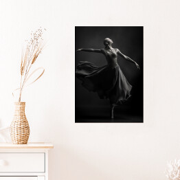Plakat samoprzylepny Baletnica. Czarno białe zdjęcie