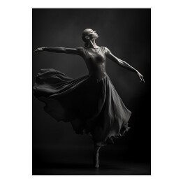 Plakat Baletnica. Czarno białe zdjęcie