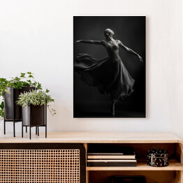 Obraz klasyczny Baletnica. Czarno białe zdjęcie
