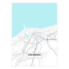 Plakat samoprzylepny Mapa Kołobrzegu 