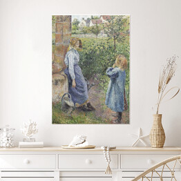 Plakat Camille Pissarro Kobieta i dziecko przy studni. Reprodukcja