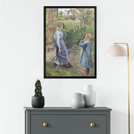 Obraz w ramie Camille Pissarro Kobieta i dziecko przy studni. Reprodukcja