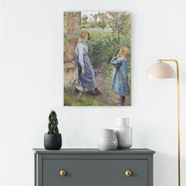 Obraz na płótnie Camille Pissarro Kobieta i dziecko przy studni. Reprodukcja