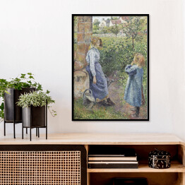 Plakat w ramie Camille Pissarro Kobieta i dziecko przy studni. Reprodukcja