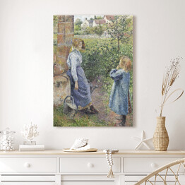 Obraz klasyczny Camille Pissarro Kobieta i dziecko przy studni. Reprodukcja
