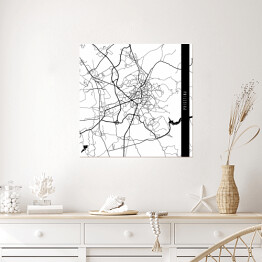 Plakat samoprzylepny Mapa miast świata - Prisztina - biała