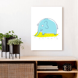 Obraz na płótnie Niebieski słonik - ilustracja