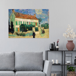 Plakat samoprzylepny Vincent van Gogh "Biały dom w nocy" - reprodukcja