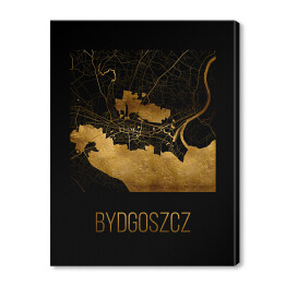 Obraz na płótnie Czarno złota mapa - Bydgoszcz