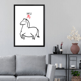Obraz w ramie Chińskie znaki zodiaku - koń