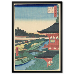 Plakat w ramie Utugawa Hiroshige Pagoda of Zojoji Temple, Akabane. Reprodukcja obrazu