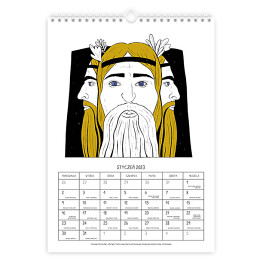 Kalendarz 13-stronicowy Kalendarz ze słowiańskimi bóstwami