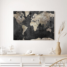Obraz klasyczny Mapa świata w stylu industrialnym