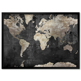 Obraz klasyczny Mapa świata w stylu industrialnym