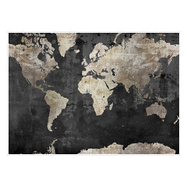 Plakat Mapa świata w stylu industrialnym