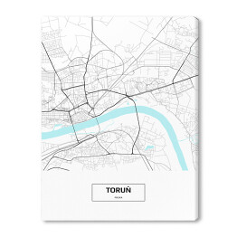 Obraz na płótnie Mapa Torunia z napisem na białym tle