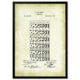 Obraz klasyczny B. Louineau - Domino - patenty na rycinach vintage