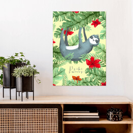 Plakat samoprzylepny Leniwiec w dżungli 