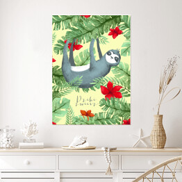 Plakat samoprzylepny Leniwiec w dżungli 