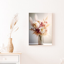 Obraz klasyczny Bukiet pastelowych kwiatów w wazonie