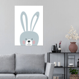 Plakat samoprzylepny Uroczy uśmiechnięty króliczek - dziecięca dekoracja