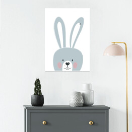 Plakat Uroczy uśmiechnięty króliczek - dziecięca dekoracja