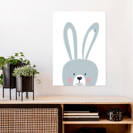 Plakat samoprzylepny Uroczy uśmiechnięty króliczek - dziecięca dekoracja