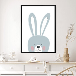 Obraz w ramie Uroczy uśmiechnięty króliczek - dziecięca dekoracja