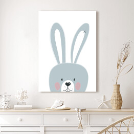 Obraz na płótnie Uroczy uśmiechnięty króliczek - dziecięca dekoracja