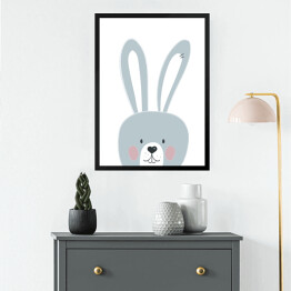 Obraz w ramie Uroczy uśmiechnięty króliczek - dziecięca dekoracja