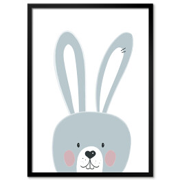 Plakat w ramie Uroczy uśmiechnięty króliczek - dziecięca dekoracja