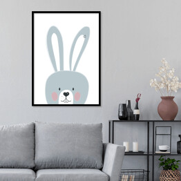 Plakat w ramie Uroczy uśmiechnięty króliczek - dziecięca dekoracja