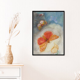 Plakat w ramie Odilon Redon Motyle i kwiat. Reprodukcja