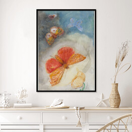 Plakat w ramie Odilon Redon Motyle i kwiat. Reprodukcja