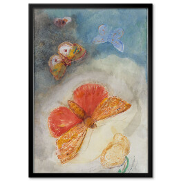 Obraz klasyczny Odilon Redon Motyle i kwiat. Reprodukcja