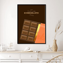 Plakat w ramie "Charlie i fabryka czekolady" - ilustracja