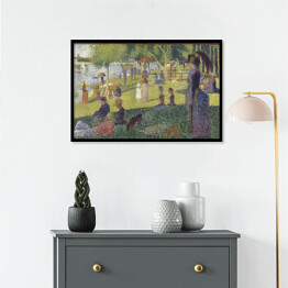Plakat w ramie Georges Seurat "Niedzielne popołudnie na wyspie Grande Jatte" - reprodukcja