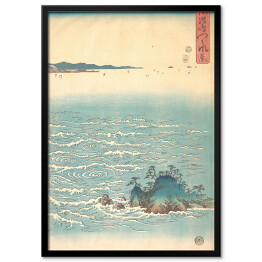 Plakat w ramie Tryptyk III. Wodospady na Naruto. Utugawa Hiroshige Reprodukcja obrazu