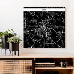 Obraz na płótnie Mapy miast świata - Lwów - czarna