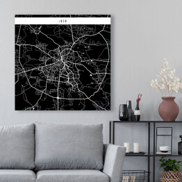 Obraz na płótnie Mapy miast świata - Lwów - czarna