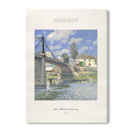 Alfred Sisle "Most w Villeneuve-la-Garenney" - reprodukcja z napisem. Plakat z passe partout