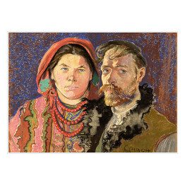Plakat samoprzylepny Stanisław Wyspiański "Autoportret z żoną"