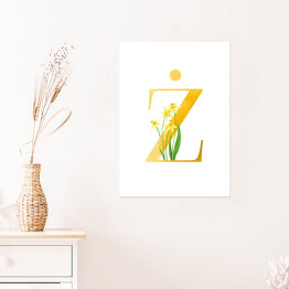 Plakat samoprzylepny Roślinny alfabet - litera Ż jak żonkil