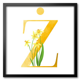 Obraz w ramie Roślinny alfabet - litera Ż jak żonkil